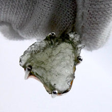 Load image into Gallery viewer, Moldavite Pendant | Raw Nugget | 925 Silver | Natural Green Obsidian | Intense Heart Transformation | Genuine Gems from Crystal Heart Melbourne Australia 1986