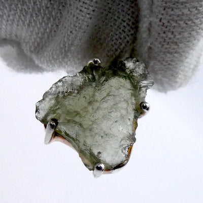 Moldavite Pendant | Raw Nugget | 925 Silver | Natural Green Obsidian | Intense Heart Transformation | Genuine Gems from Crystal Heart Melbourne Australia 1986