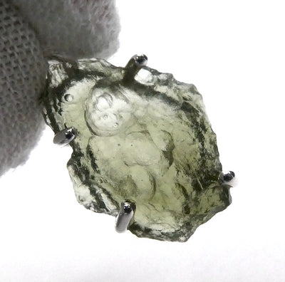 Moldavite Pendant | Raw Nugget | 925 Silver | Natural Green Obsidian | Intense Heart Transformation | Genuine Gems from Crystal Heart Melbourne Australia 1986