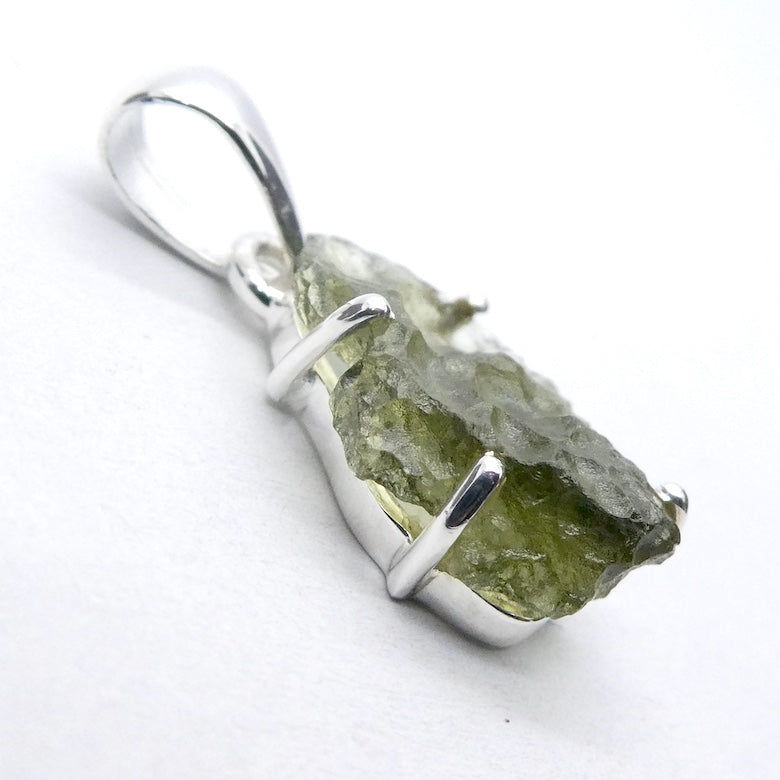 Moldavite Pendant | Raw Nugget | 925 Silver | Natural Green Obsidian | Intense Heart Transformation | Genuine Gems from Crystal Heart Melbourne Australia 1986