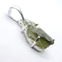 Load image into Gallery viewer, Moldavite Pendant | Raw Nugget | 925 Silver | Natural Green Obsidian | Intense Heart Transformation | Genuine Gems from Crystal Heart Melbourne Australia 1986