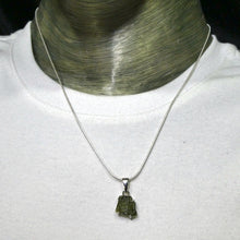 Load image into Gallery viewer, Moldavite Pendant | Raw Nugget | 925 Silver | Natural Green Obsidian | Intense Heart Transformation | Genuine Gems from Crystal Heart Melbourne Australia 1986