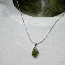 Load image into Gallery viewer, Moldavite Pendant | Raw Nugget | 925 Silver | Natural Green Obsidian | Intense Heart Transformation | Genuine Gems from Crystal Heart Melbourne Australia 1986