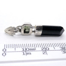 Load image into Gallery viewer, Moldavite over Black Tourmaline Crystal  Pendant | 925 Sterling Silver | Empower Physical | Intense Transformation | Genuine Gems from Crystal Heart Melbourne Australia 1986 