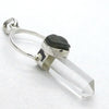 Raw Moldavite Nugget Pendant On Clear Quartz Point | 925 Sterling Silver | Genuine Gems from Crystal Heart Melbourne Australia since 1986 