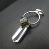 Raw Moldavite Nugget Pendant On Clear Quartz Point | 925 Sterling Silver | Genuine Gems from Crystal Heart Melbourne Australia since 1986 
