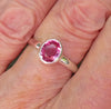 Tourmaline Ring, Pink Rubellite, Faceted Oval, 925 Sterling Silver, p1