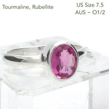 Load image into Gallery viewer, Tourmaline Ring, Pink Rubellite, Faceted Oval, 925 Sterling Silver, p1
