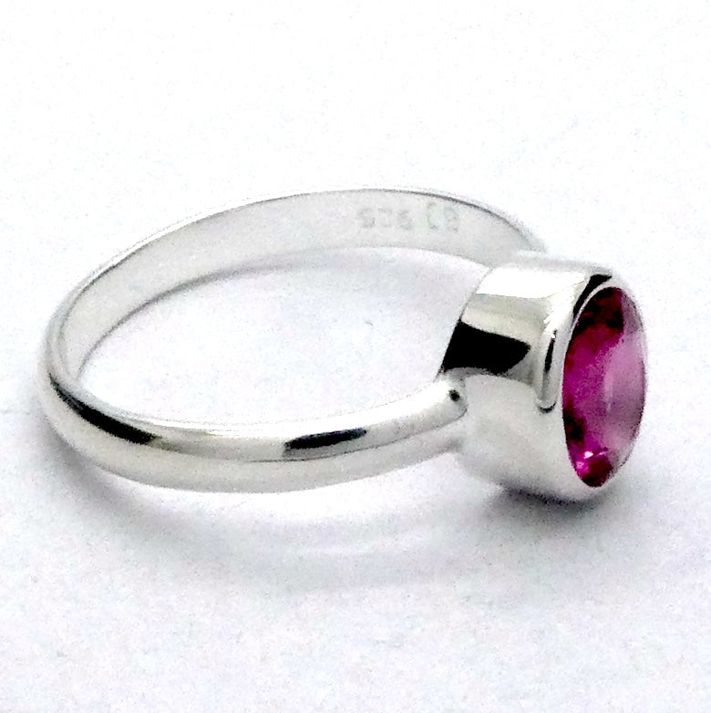 Tourmaline Ring, Pink Rubellite, Faceted Oval, 925 Sterling Silver, p1