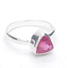 Tourmaline Ring | Faceted Trilliant | Pink Red Rubellite | 925 Silver | US Size 7.52 | AUS Size O | Virgo Gemini Libra Taurus | Genuine Gems at Crystal Heart Melbourne est 1986