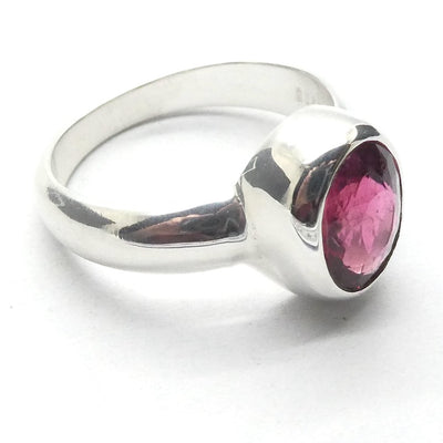 Tourmaline Ring | Faceted Oval | Pink Red Rubellite | 925 Silver | US Size 7 | AUS Size N1/2 | Virgo Gemini Libra Taurus | Genuine Gems at Crystal Heart Melbourne est 1986
