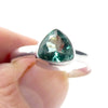 Tourmaline Ring | Faceted Trilliant | Green Blue925 Silver | US Size 8 | AUS Size P1/2 | Virgo Gemini Libra Taurus | Genuine Gems at Crystal Heart Melbourne est 1986