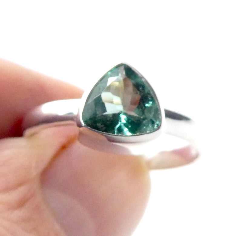Tourmaline Ring | Faceted Trilliant | Green Blue925 Silver | US Size 8 | AUS Size P1/2 | Virgo Gemini Libra Taurus | Genuine Gems at Crystal Heart Melbourne est 1986