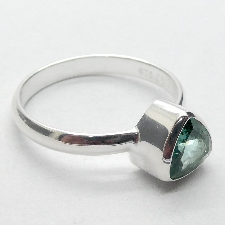 Tourmaline Ring | Faceted Trilliant | Green Blue925 Silver | US Size 8 | AUS Size P1/2 | Virgo Gemini Libra Taurus | Genuine Gems at Crystal Heart Melbourne est 1986