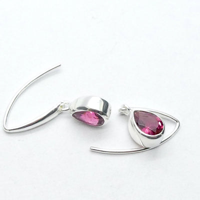 Pink Tourmaline Earring | Teardrop Faceted Gemstone | 925 Sterling | Bezel Set | Energise, Empower, Unblock | Loving Compassion | Self Empowerment | Genuine Gems from Crystal Heart Australia since 1986