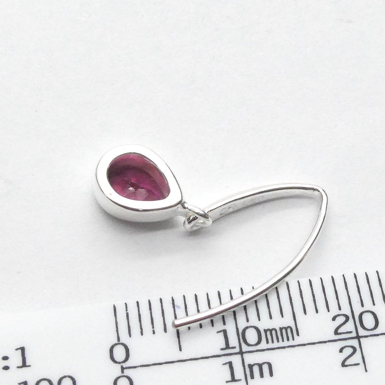 Pink Tourmaline Earring | Teardrop Faceted Gemstone | 925 Sterling | Bezel Set | Energise, Empower, Unblock | Loving Compassion | Self Empowerment | Genuine Gems from Crystal Heart Australia since 1986
