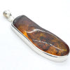 Amber Pendant | Large Freeform Cabochon  | Open Bezel Setting | 925 Sterling Silver | Genuine Gems from Crystal heart Melbourne Australia since 1986
