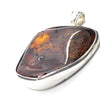 Amber Pendant | Large Freeform Cabochon  | Open Bezel Setting | 925 Sterling Silver | Genuine Gems from Crystal heart Melbourne Australia since 1986