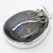 Load image into Gallery viewer, Boulder Opal Pendant | 925 Silver | Australian Stone | Blue and Purple Flash | Heart Centred Spirit | Genuine Gems from Crystal Heart Melbourne since 1986