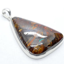 Load image into Gallery viewer, Boulder Opal Pendant | 925 Sterling Silver | Australian Stone | Rich Mahogany | Bright iridescent veins | Genuine Gems from Crystal Heart Melbourne since 1986