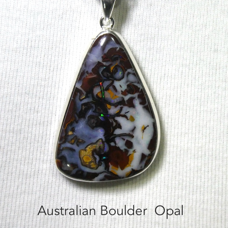 Boulder Opal Pendant | 925 Silver | Australian Stone | Bright  Flash | Heart Centred Spirit | Genuine Gems from Crystal Heart Melbourne since 1986