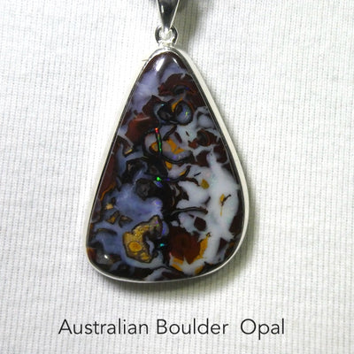 Boulder Opal Pendant | 925 Silver | Australian Stone | Bright  Flash | Heart Centred Spirit | Genuine Gems from Crystal Heart Melbourne since 1986