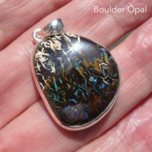 Load image into Gallery viewer, Boulder Opal Pendant | 925 Silver | Australian Stone | Blue and Purple Flash | Heart Centred Spirit | Genuine Gems from Crystal Heart Melbourne since 1986