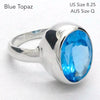 Blue Topaz Ring | AA Grade Faceted Oval | Baby Swiss  Blue | 925 Sterling Silver | US Size 8.25 | AUS Size Q | Genuine Gems, Crystal Heart Melbourne est 1986