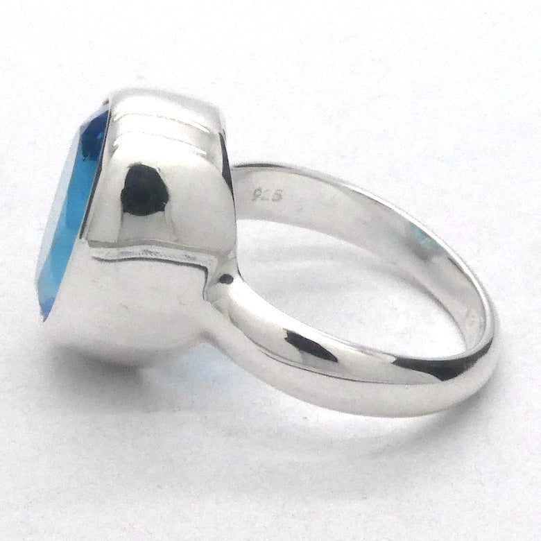 Blue Topaz Ring | AA Grade Faceted Oval | Baby Swiss  Blue | 925 Sterling Silver | US Size 8.25 | AUS Size Q | Genuine Gems, Crystal Heart Melbourne est 1986