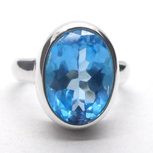 Load image into Gallery viewer, Blue Topaz Ring | AA Grade Faceted Oval | Baby Swiss  Blue | 925 Sterling Silver | US Size 8.25 | AUS Size Q | Genuine Gems, Crystal Heart Melbourne est 1986