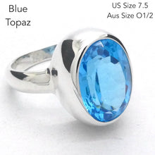 Load image into Gallery viewer, Blue Topaz Ring | AAA Grade Faceted Oval | Baby Swiss Blue | 925 Sterling Silver | US Size 7.5 | AUS Size O1/2 | Genuine Gems, Crystal Heart Melbourne est 1986