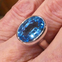 Load image into Gallery viewer, Blue Topaz Ring | AAA Grade Faceted Oval | Baby Swiss Blue | 925 Sterling Silver | US Size 7.5 | AUS Size O1/2 | Genuine Gems, Crystal Heart Melbourne est 1986