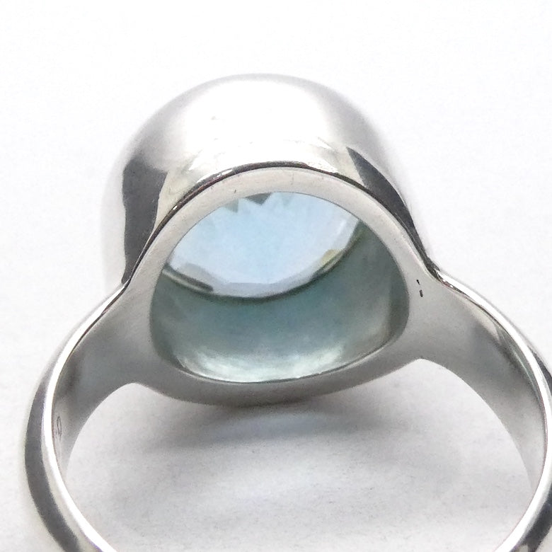Blue Topaz Ring | AAA Grade Faceted Round | Sky Blue | 925 Sterling Silver | US Size 7.75 | AUS Size P | Genuine Gems, Crystal Heart Melbourne est 1986