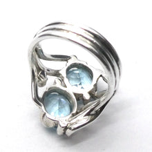 Load image into Gallery viewer, Blue Topaz Ring | Two Faceted Ovals | Flawless Sky Blue | 925 Sterling Silver | Organic setting | US Size 8.75 | AUS Size R | Genuine Gems, Crystal Heart Melbourne est 1986
