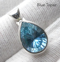 Load image into Gallery viewer, Blue Topaz Pendant | Flawless Faceted Teardrop | 925 Sterling Silver | Uplift Spirit | Clear Mental Fatigue | Crystal Heart Melbourne Australia since 1986