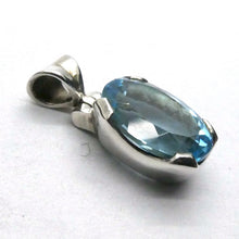 Load image into Gallery viewer, Blue Topaz Pendant | Flawless Faceted Oval | 925 Sterling Silver | Uplift Spirit | Clear Mental Fatigue | Crystal Heart Melbourne Australia since 1986