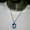 Blue Topaz Pendant | Large Faceted Oval | Flawless light Swiss Blue | 925 Sterling Silver | Uplift Spirit | Clear Mental Fatigue | Crystal Heart Melbourne Australia since 1986