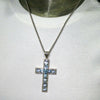 Blue Topaz Bejewelled Cross Pendant | 10 Faceted Stones | 925 Sterling Silver | Uplift Spirit | Clear Mental Stress 7 Fatigue | Crystal Heart Australia est 1986