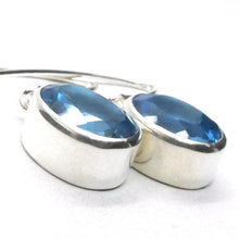 Load image into Gallery viewer, Blue Topaz Earrings, Swiss Blue, Faceted Ovals, 925 Sterling Silver, p1
