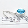 Blue Topaz Earrings, Swiss Blue, Faceted Ovals, 925 Sterling Silver, p1