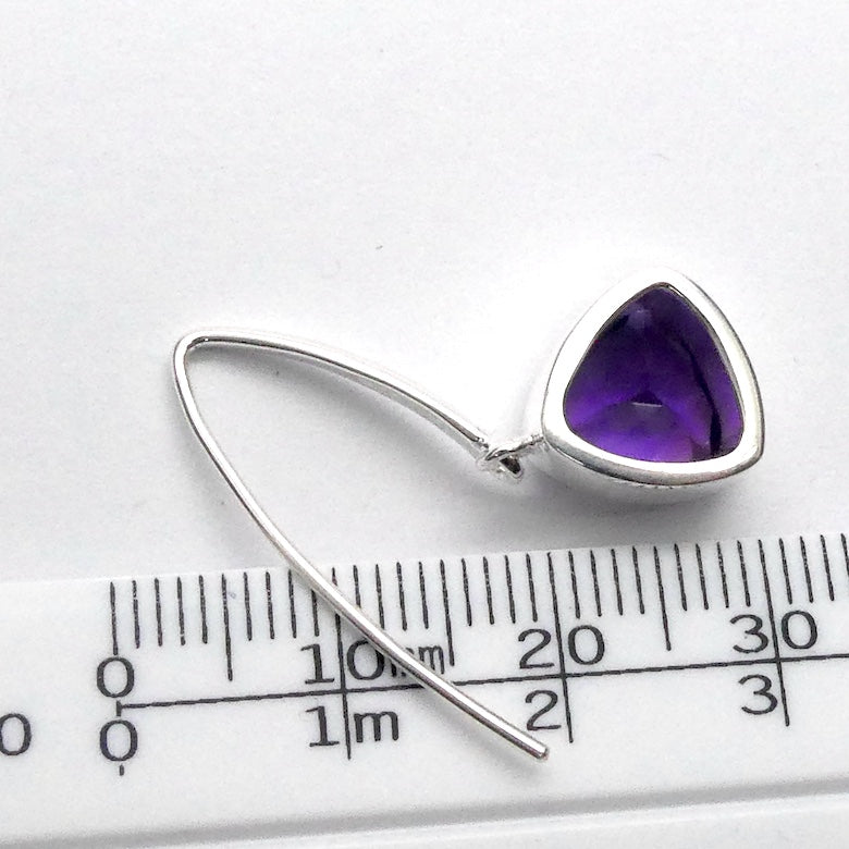 Amethyst Earring | Fine 925 Silver | Faceted Trilliants | Spritual Vision | Balance & Purify | Relieve Mental Stress |  Genuine Gems from Crystal Heart est 1986
