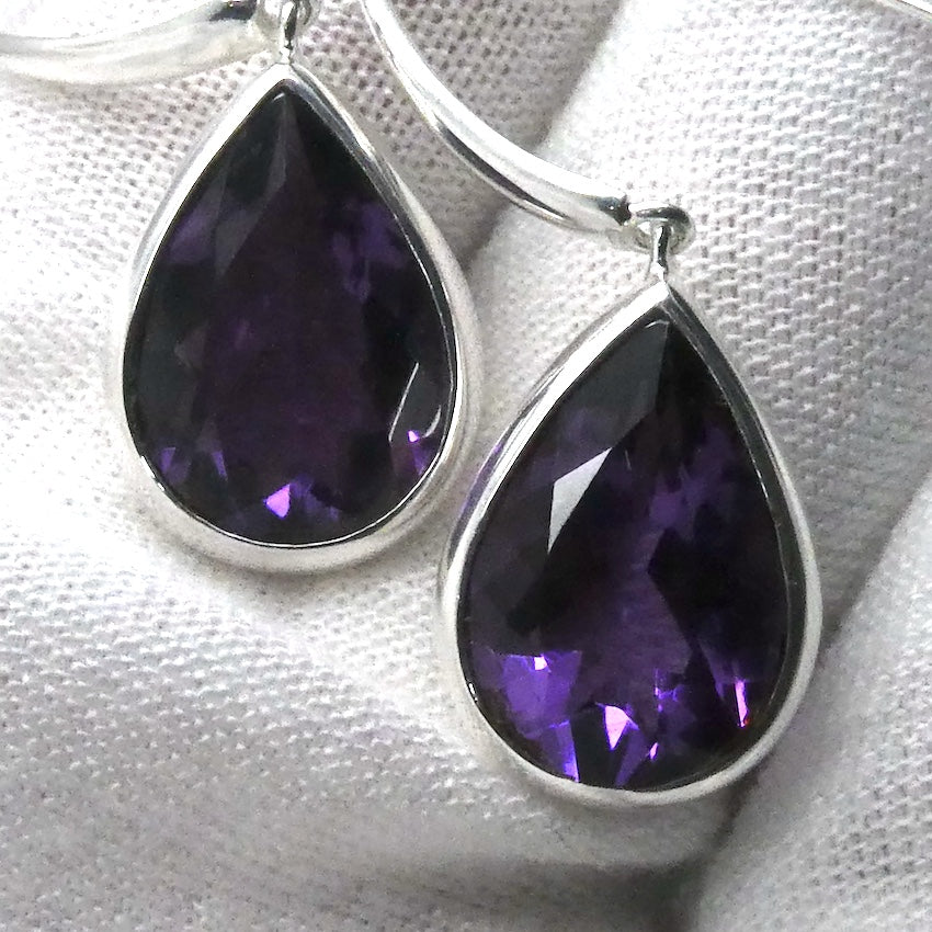 Amethyst Earrings AAA Quality Trilliants, 925 Silver, p3