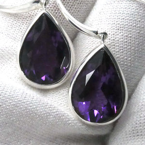 Amethyst Earrings AAA Quality Trilliants, 925 Silver, p3