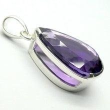 Load image into Gallery viewer, Amethyst Pendant | Fine 925 Silver | Large Faceted Teardrop | AAA | Spritual Vision | Balance &amp; Purify | Relieve Mental Stress | Genuine Gems from Crystal Heart est 1986