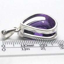 Load image into Gallery viewer, Amethyst Pendant | Fine 925 Silver | Large Faceted Teardrop | AAA | Spritual Vision | Balance &amp; Purify | Relieve Mental Stress | Genuine Gems from Crystal Heart est 1986
