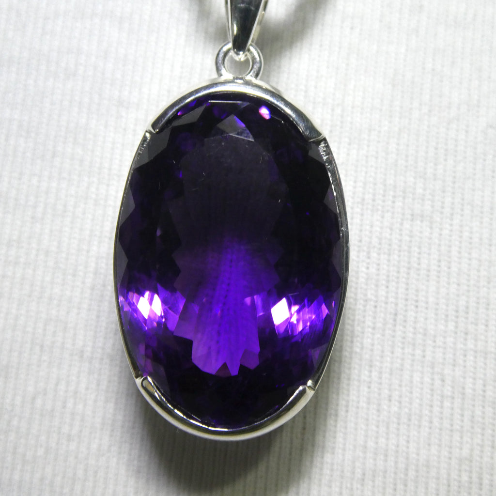 Amethyst Earring | Fine 925 Silver | Faceted Oval | Spritual Vision | Balance & Purify | Relieve Mental Stress |  Genuine Gems from Crystal Heart est 1986