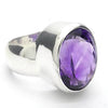 Amethyst Ring | Faceted Oval | AAA Grade | 925 Sterling Silver| US Size 10 | Aus Size T | Quality Silver Work | Genuine Gems from Crystal Heart Melbourne est 1986