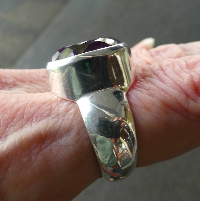 Amethyst Ring | Faceted Oval | AAA Grade | 925 Sterling Silver| US Size 10 | Aus Size T | Quality Silver Work | Genuine Gems from Crystal Heart Melbourne est 1986