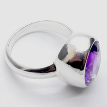 Load image into Gallery viewer, Amethyst Ring | Faceted Oval | AAA Grade | 925 Sterling Silver| US Size 8 | Aus Size P1/2 | Quality Silver Work | Genuine Gems from Crystal Heart Melbourne est 1986