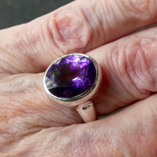 Load image into Gallery viewer, Amethyst Ring | Faceted Oval | AAA Grade | 925 Sterling Silver| US Size 8 | Aus Size P1/2 | Quality Silver Work | Genuine Gems from Crystal Heart Melbourne est 1986